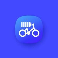 Electric bike, bicycle icon with a battery, vector