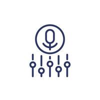 microphone settings line icon on white vector