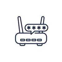 password access to wi-fi router line icon vector