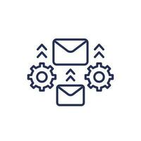 email automation icon, line vector