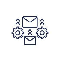 email automation icon, line vector