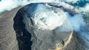 Aerial view of Mount Slamet or Gunung Slamet is an active stratovolcano in the Purbalingga Regency. Central Java, Indonesia. December 13, 2022 photo