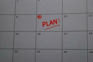 Plan write on calendar. Date 8. Reminder or Schedule Concepts photo