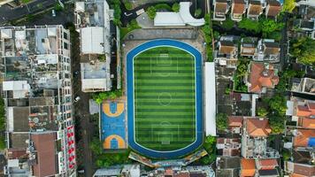 Aerial view of new football stadium BRI Brilian Stadium. Jakarta, Indonesia, March 2, 2022 photo