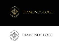 Diamond icon based Logo vector illustration for jewellery industry, black and white background version with dummy text for multi purpose use.