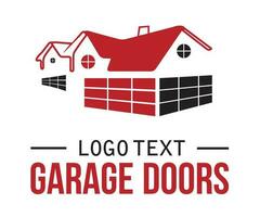 Residential house garage doors icon based logo vector illustration with dummy text for multi purpose use.