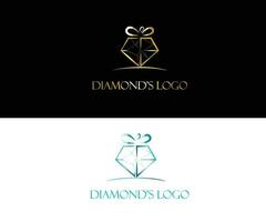 Diamond icon based Logo vector illustration for jewellery industry, black and white background version with dummy text for multi purpose use.