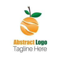 Abstract round shaped fruit vector illustration logo art with dummy text on white background.