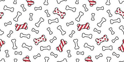 Dog bone seamless pattern vector Christmas Santa Claus Xmas dog paw candy cane french bulldog tile background scarf isolated repeat