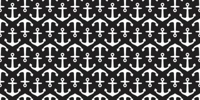 Anchor seamless pattern vector boat helm pirate scarf isolated Nautical maritime ocean sea tile background repeat wallpaper black