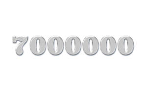 7000000 subscribers celebration greeting Number with glass design png