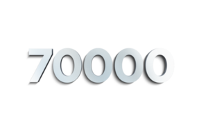 70000 suscriptores celebracion saludo número con acero diseño png