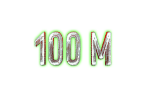 100 millón suscriptores celebracion saludo número con horror diseño png