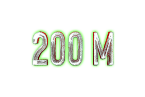 200 million subscribers celebration greeting Number with horror design png