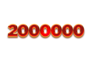 2000000 subscribers celebration greeting Number with fruity design png