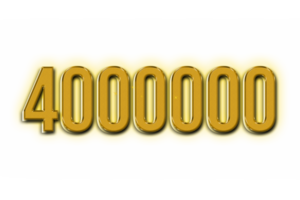 4000000 subscribers celebration greeting Number with golden design png