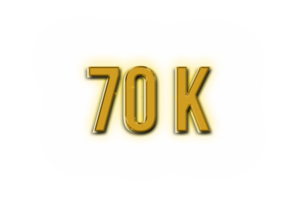 70 k abonnees viering groet aantal met gouden ontwerp png