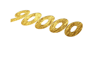 90000 suscriptores celebracion saludo número con dorado papel diseño png