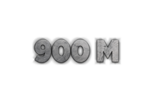 900 millón suscriptores celebracion saludo número con hormigón diseño png