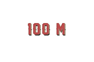 100 million subscribers celebration greeting Number with retro design png