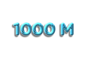 1000 millón suscriptores celebracion saludo número con el plastico diseño png