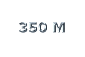 350 millón suscriptores celebracion saludo número con gris metal diseño png