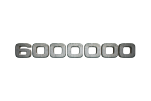 6000000 subscribers celebration greeting Number with star wars design png