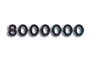 8000000 suscriptores celebracion saludo número con red diseño png