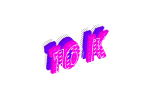 10 k subscribers celebration greeting Number with multi layer design png