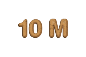 10 million subscribers celebration greeting Number with mud design png