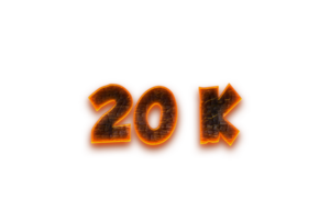 20 k subscribers celebration greeting Number with coal design png