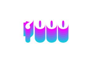 7000 subscribers celebration greeting Number with multi layers design png