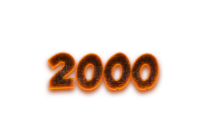 2000 suscriptores celebracion saludo número con carbón diseño png