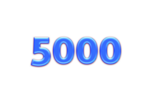 5000 abonnees viering groet aantal met blauw glans ontwerp png