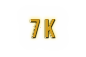 7 k Abonnenten Feier Gruß Nummer mit golden Design png