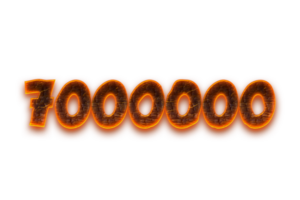 7000000 suscriptores celebracion saludo número con carbón diseño png