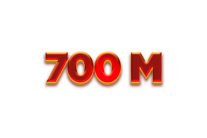 700 million subscribers celebration greeting Number with waves design png