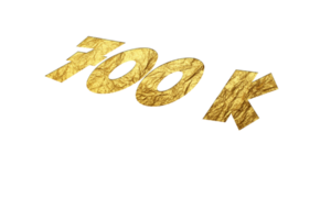 700 k subscribers celebration greeting Number with golden paper design png