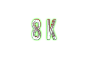 8 K subscribers celebration greeting Number with horror design png