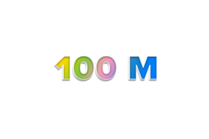 100 million subscribers celebration greeting Number with 3d extrude design png