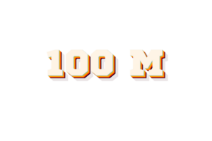 100 million subscribers celebration greeting Number with retro 2 design png