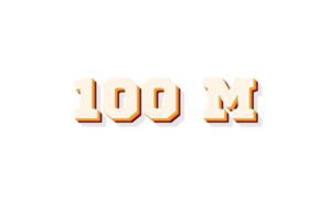 100 millón suscriptores celebracion saludo número con retro 2 diseño png