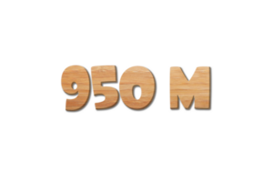 950 millón suscriptores celebracion saludo número con madera diseño png