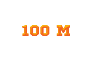 100 million subscribers celebration greeting Number with embossed design png