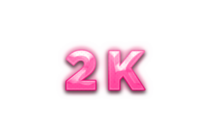 2 k subscribers celebration greeting Number with pink design png
