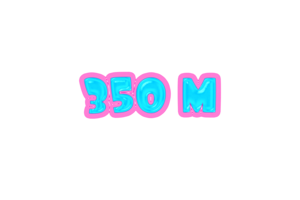 350 million subscribers celebration greeting Number with jelly design png