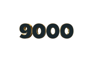 9000 suscriptores celebracion saludo número con lujo diseño png