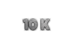 10 k subscribers celebration greeting Number with concrete design png