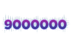 9000000 suscriptores celebracion saludo número con púrpura brillante diseño png