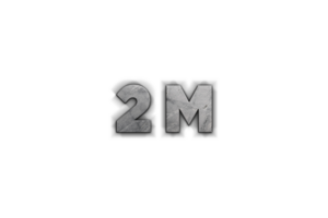 2 millón suscriptores celebracion saludo número con hormigón diseño png